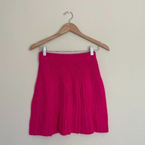 Urban Revivo | Rib Knit A-Line Pink Mini Skirt